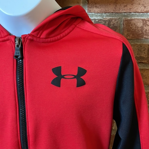 Under Armour Red & Black Full Zip Hoodie - Picture 2 of 5